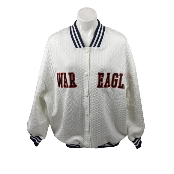 Jackets & Blazers - Auburn University Women XL Varsity Jacket White Gameday Couture Quilted
